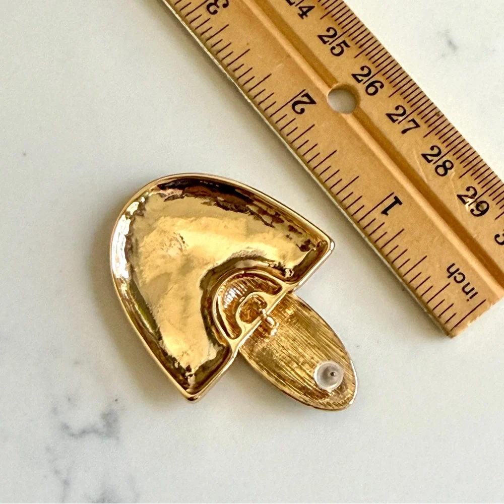 2/$30🌵 Vintage Style Gold Disc Black Earrings Arch 90’s Hoop Gift Jewelry NEW